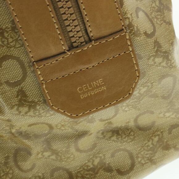 CELINE C Macadam Horse Carriage Hand Bag Pvc Leather Beige - Picture 14 of 16